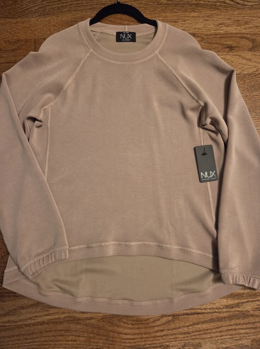 New NUX Women's Long Sleeve Scoop Neck Pullover Top - Dusty Rose